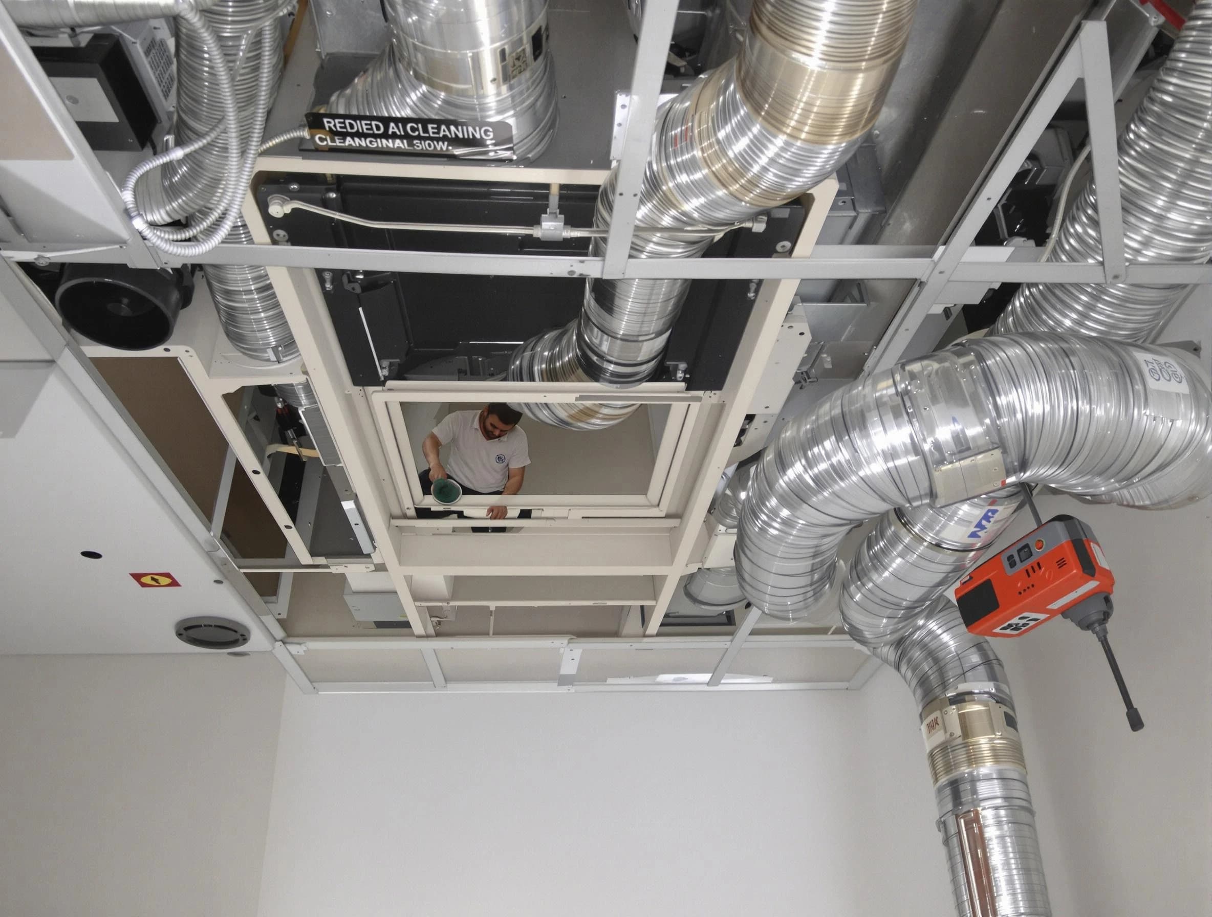 Woodstock Air Duct Cleaning technician performing detailed central duct system cleaning in Woodstock