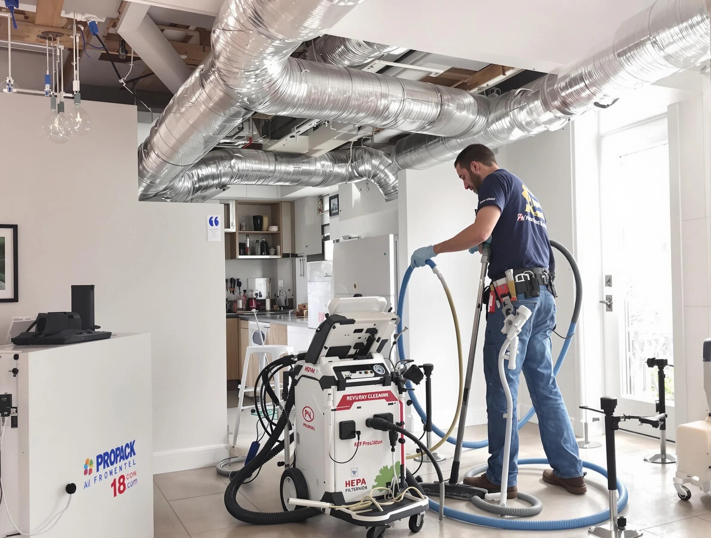 Woodstock Air Duct Cleaning technician performing advanced pure duct cleaning with specialized equipment in Woodstock