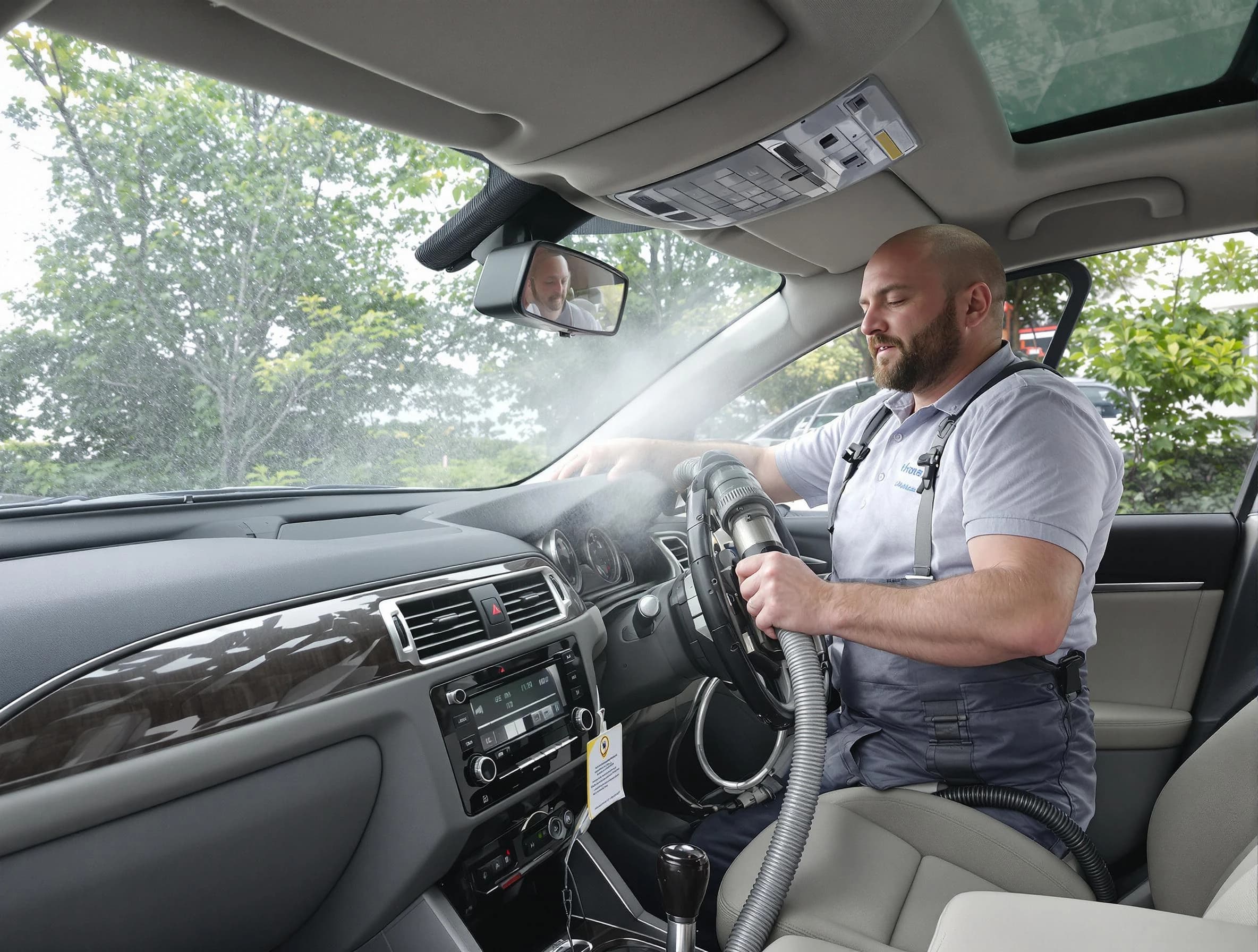 Woodstock Air Duct Cleaning specialist performing professional car duct cleaning in Woodstock