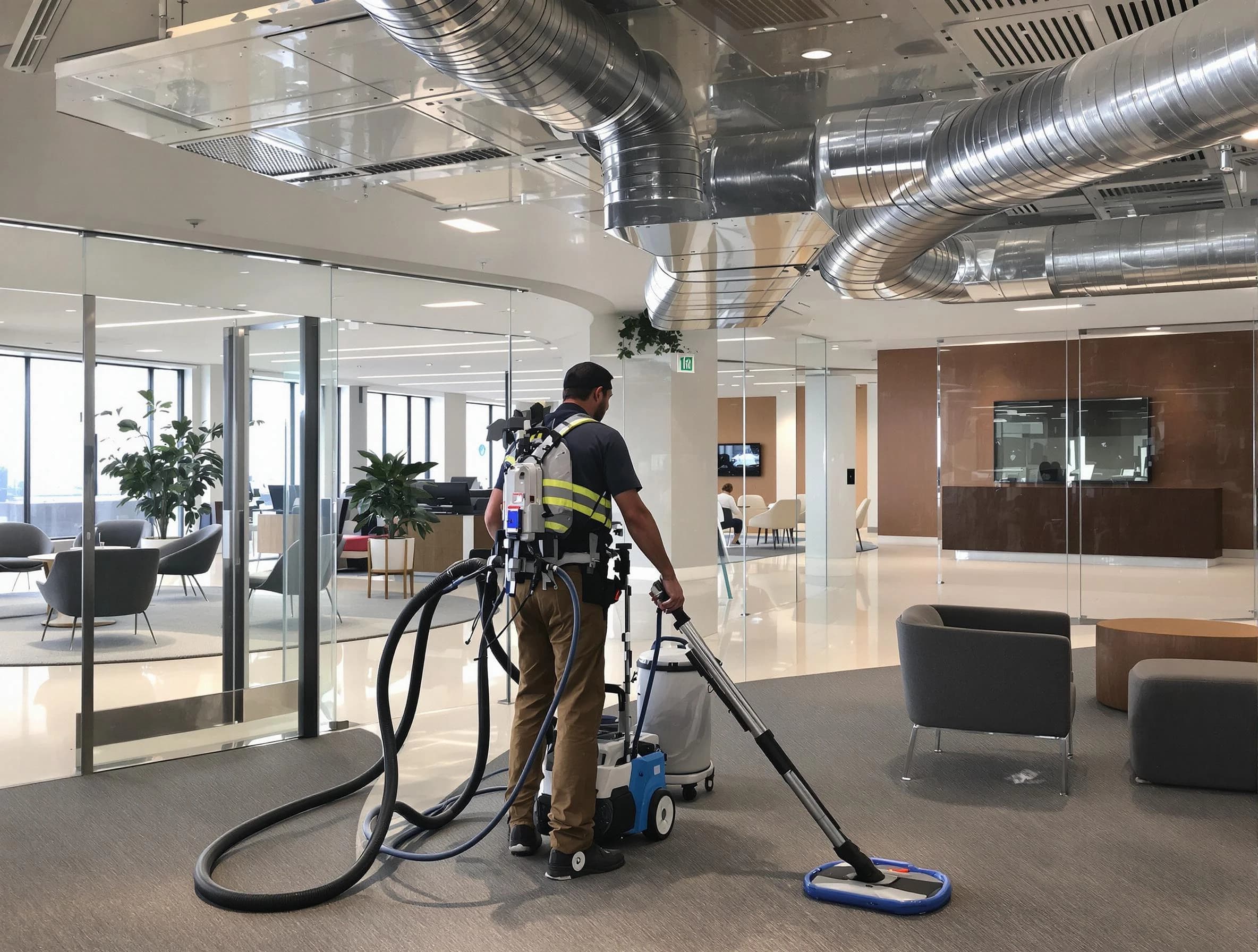 Commercial duct cleaning service by Woodstock Air Duct Cleaning in Woodstock