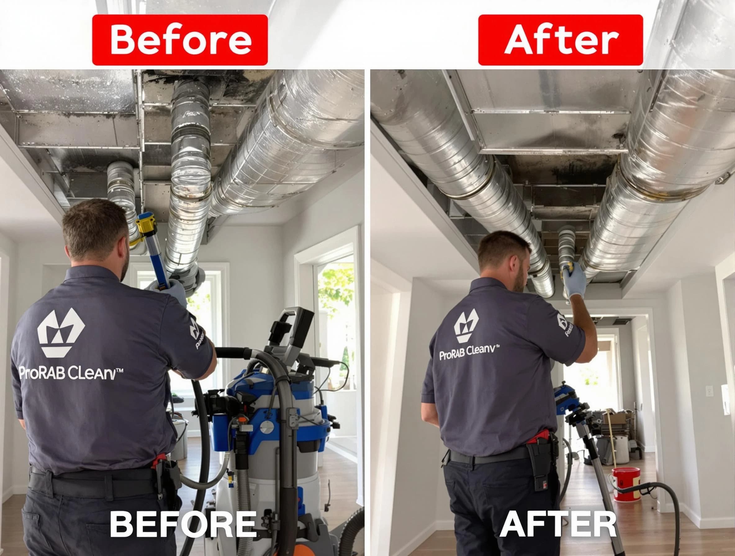 Woodstock Air Duct Cleaning expert performing thorough residential duct cleaning in a Woodstock home