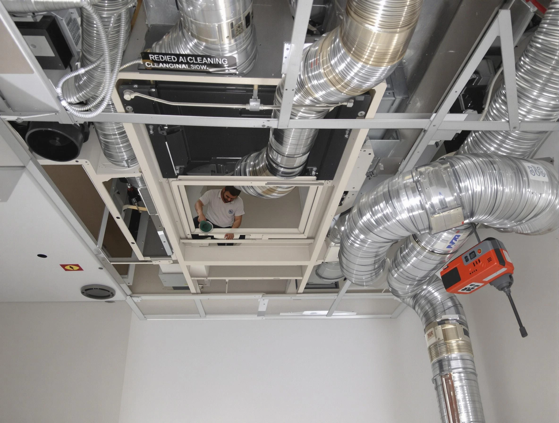 Woodstock Air Duct Cleaning technician performing detailed central duct system cleaning in Woodstock