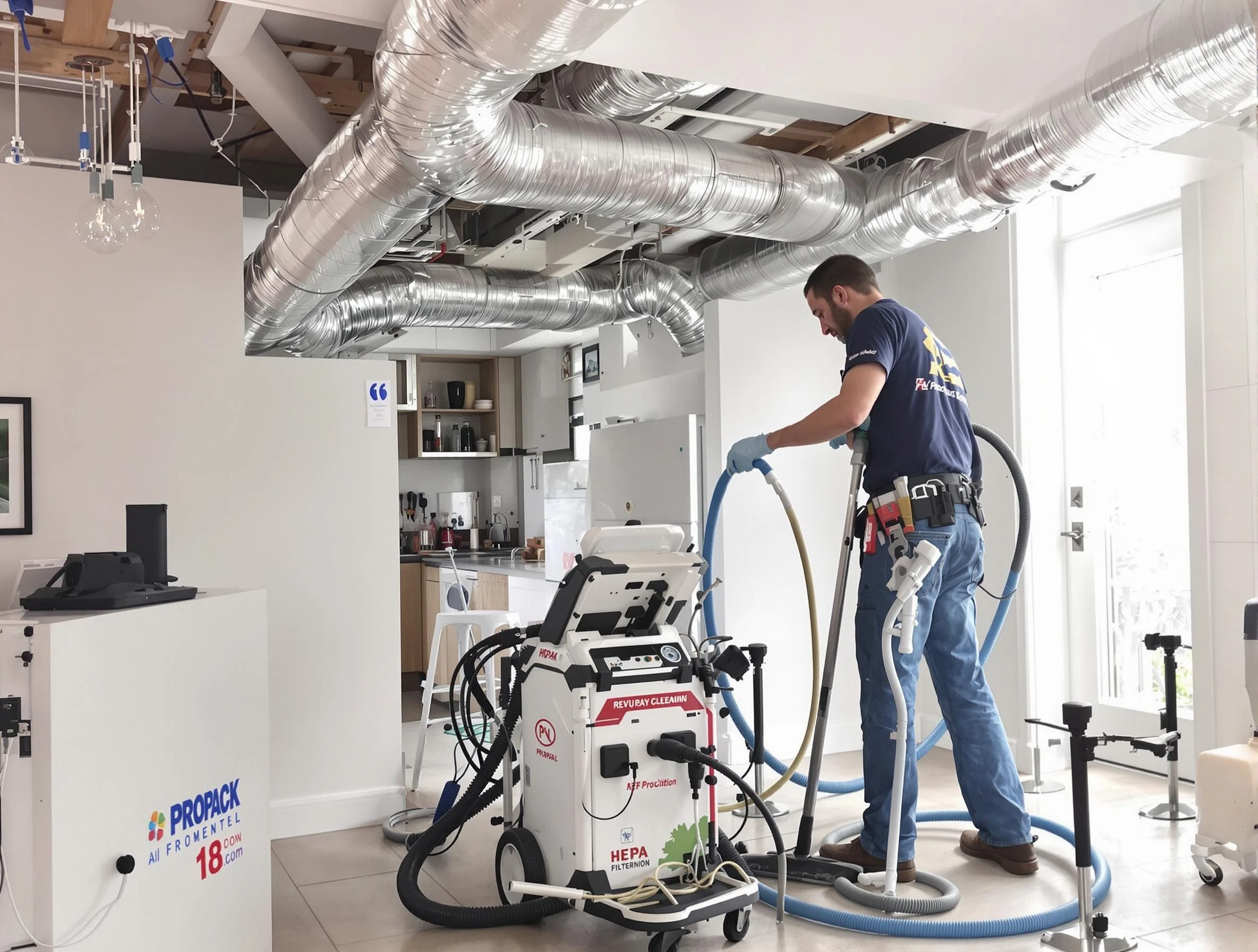Woodstock Air Duct Cleaning technician performing advanced pure duct cleaning with specialized equipment in Woodstock