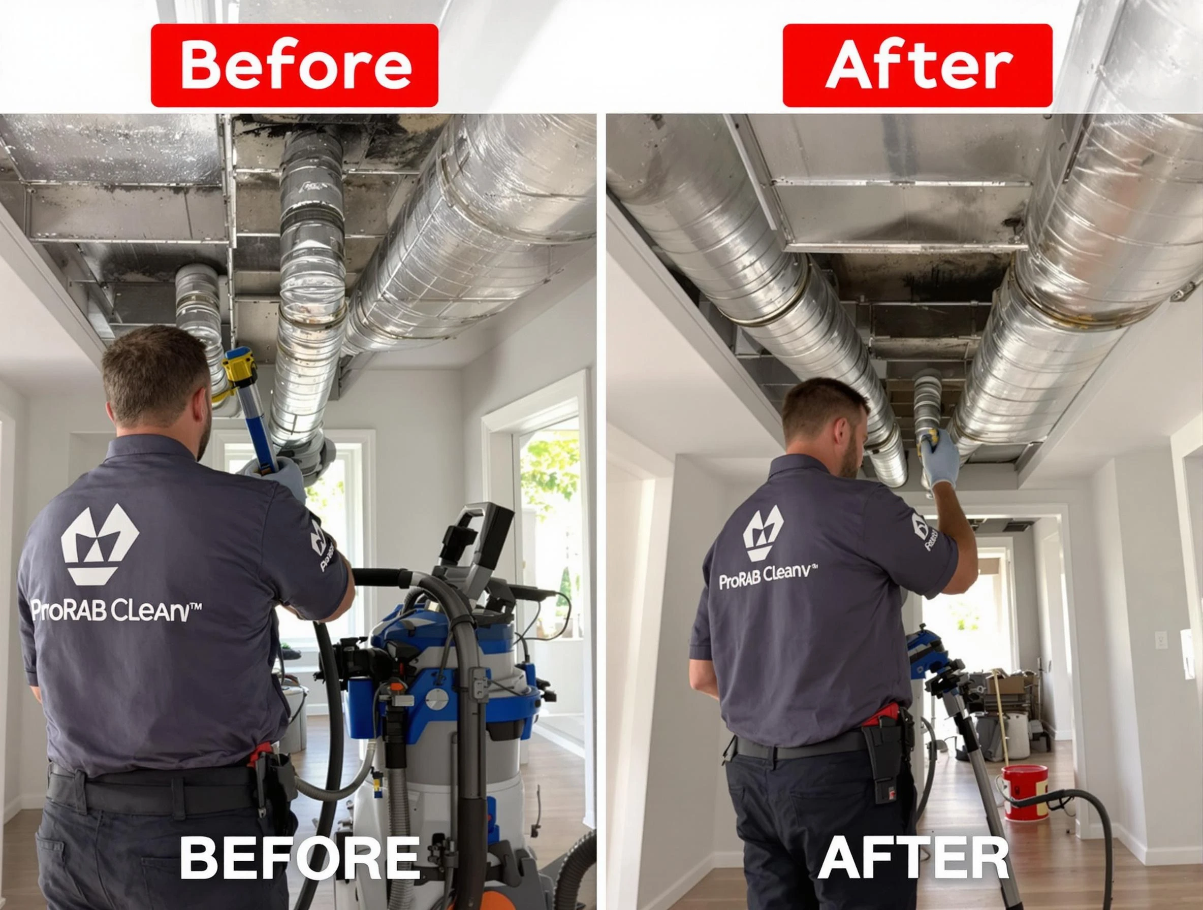 Woodstock Air Duct Cleaning expert performing thorough residential duct cleaning in a Woodstock home